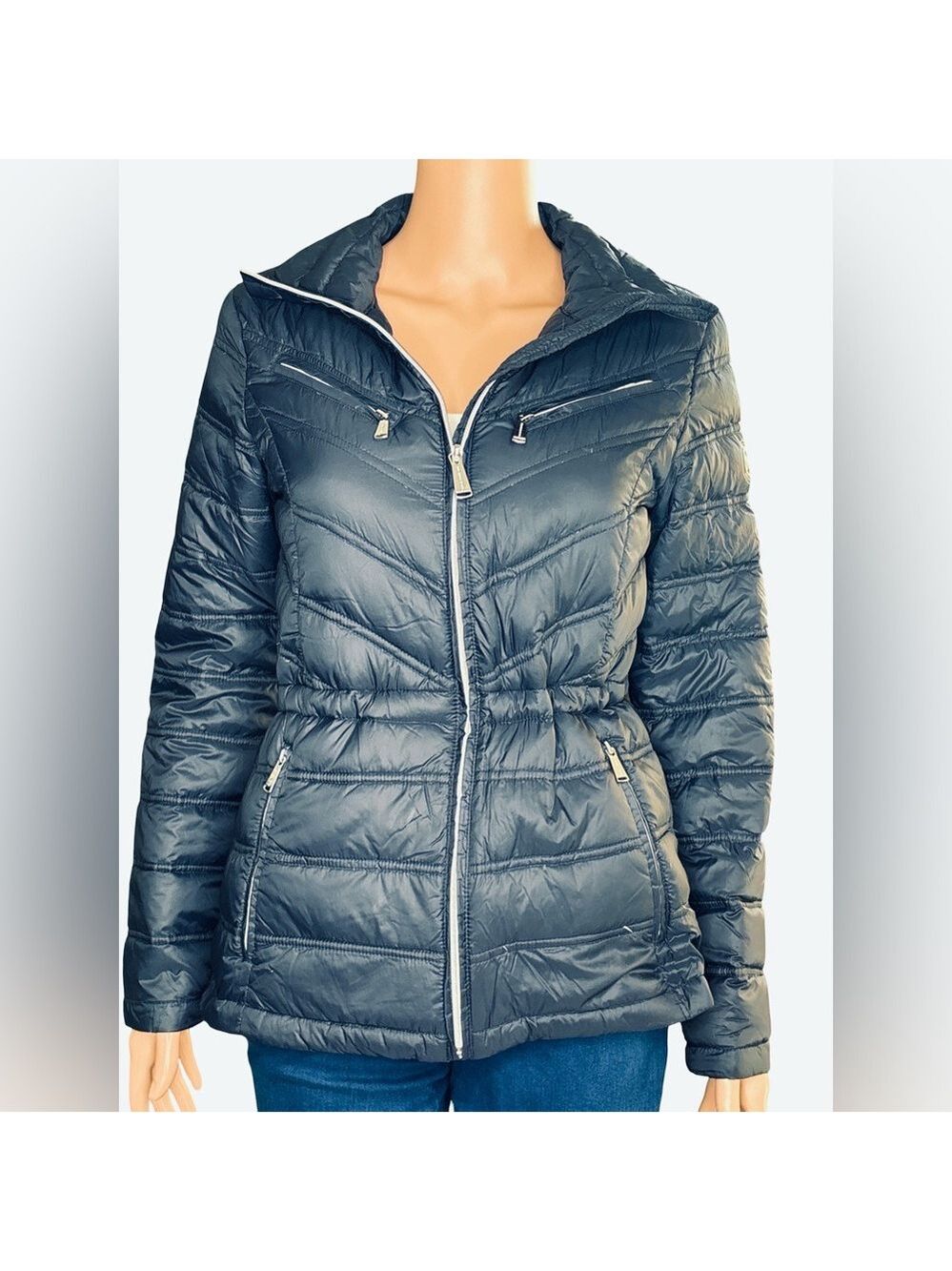 Michael Kors Navy Quilted Puffer Jacket XS - Picture 1 of 11